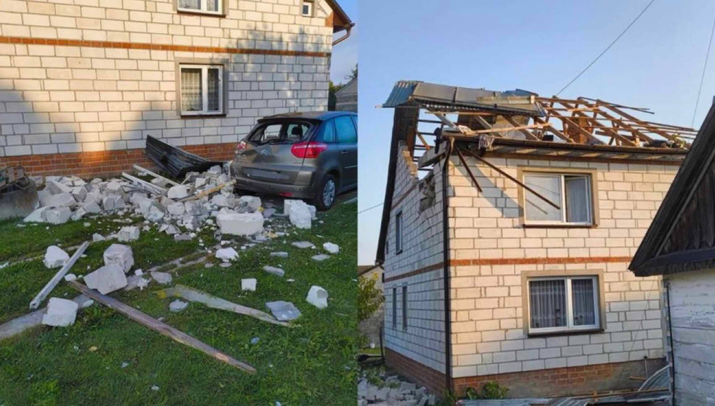 Residential building in Wyryki damaged by a Polish F-16 missile