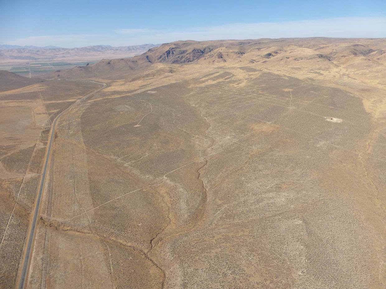 Aerial view of the Thacker Pass lithium project site in Humboldt County, Nevada