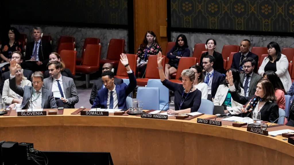 United Nations Security Council meets at headquarters in New York during sanctions debate