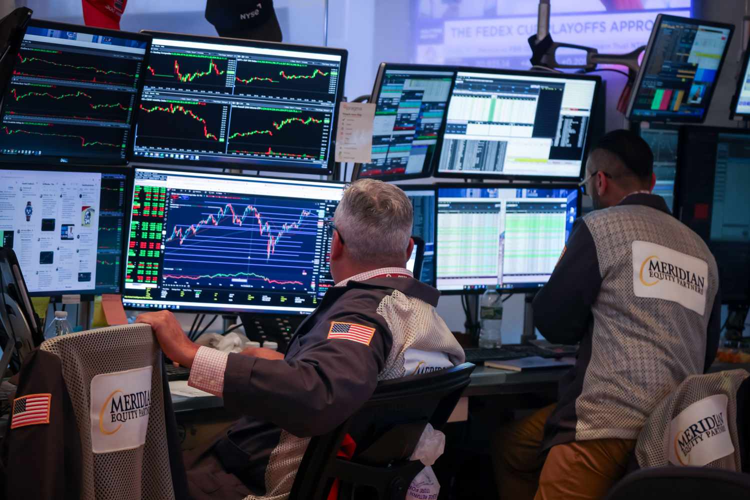 New York Stock Exchange trading floor during a busy session