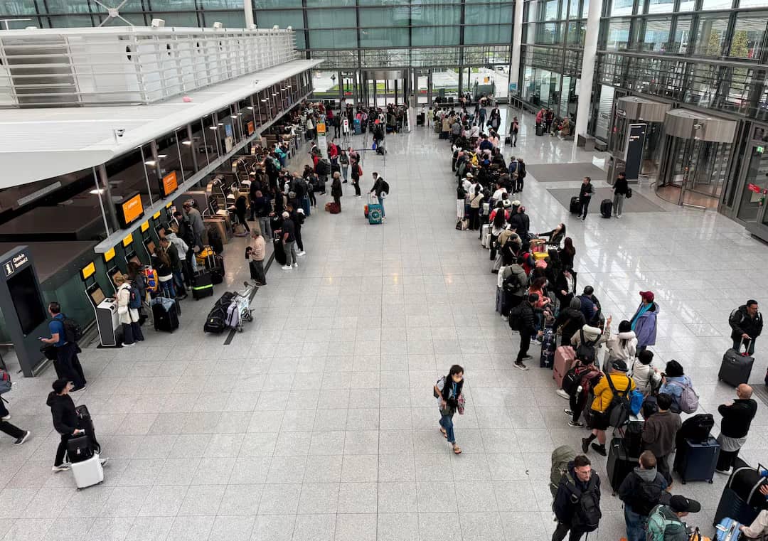 Grounded aircraft at Munich Airport after reported drone sightings