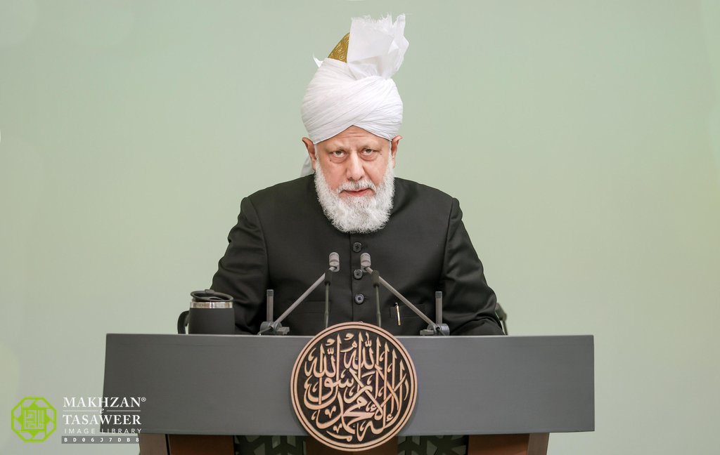 Hazrat Mirza Masroor Ahmad, worldwide head of the Ahmadiyya Muslim Community, addresses members on the systematic persecution of Ahmadis worldwide