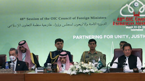 48th Session of the OIC Council of Foreign Ministers in Islamabad with Pakistani Prime Minister and Saudi and Chinese officials