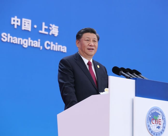 Chinese President Xi Jinping delivers keynote speech at the China International Import Expo CIIE in Shanghai