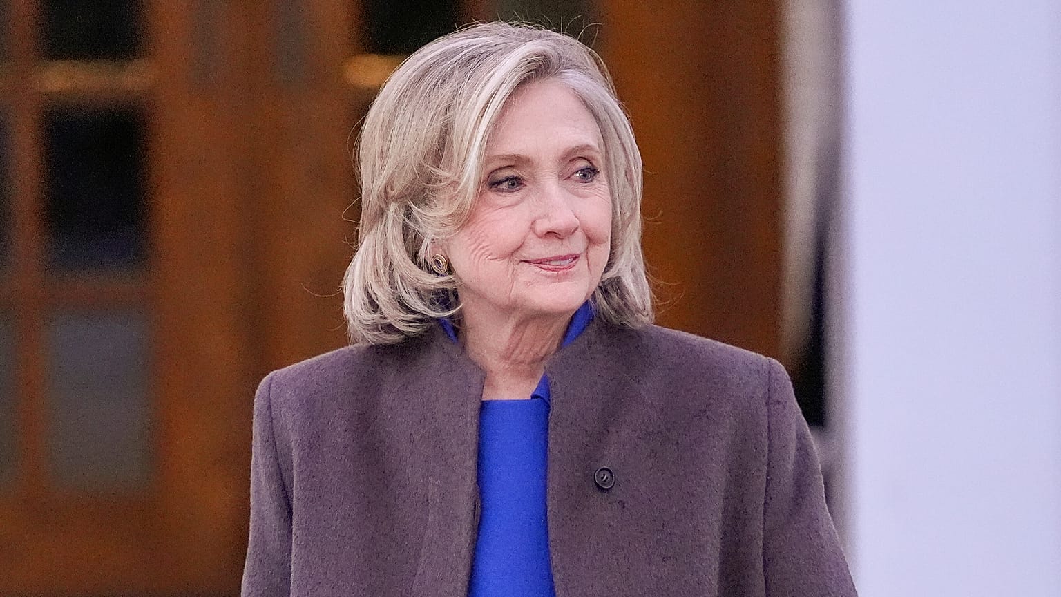 Hillary Clinton outside the Chappaqua Performing Arts Center during congressional appearance