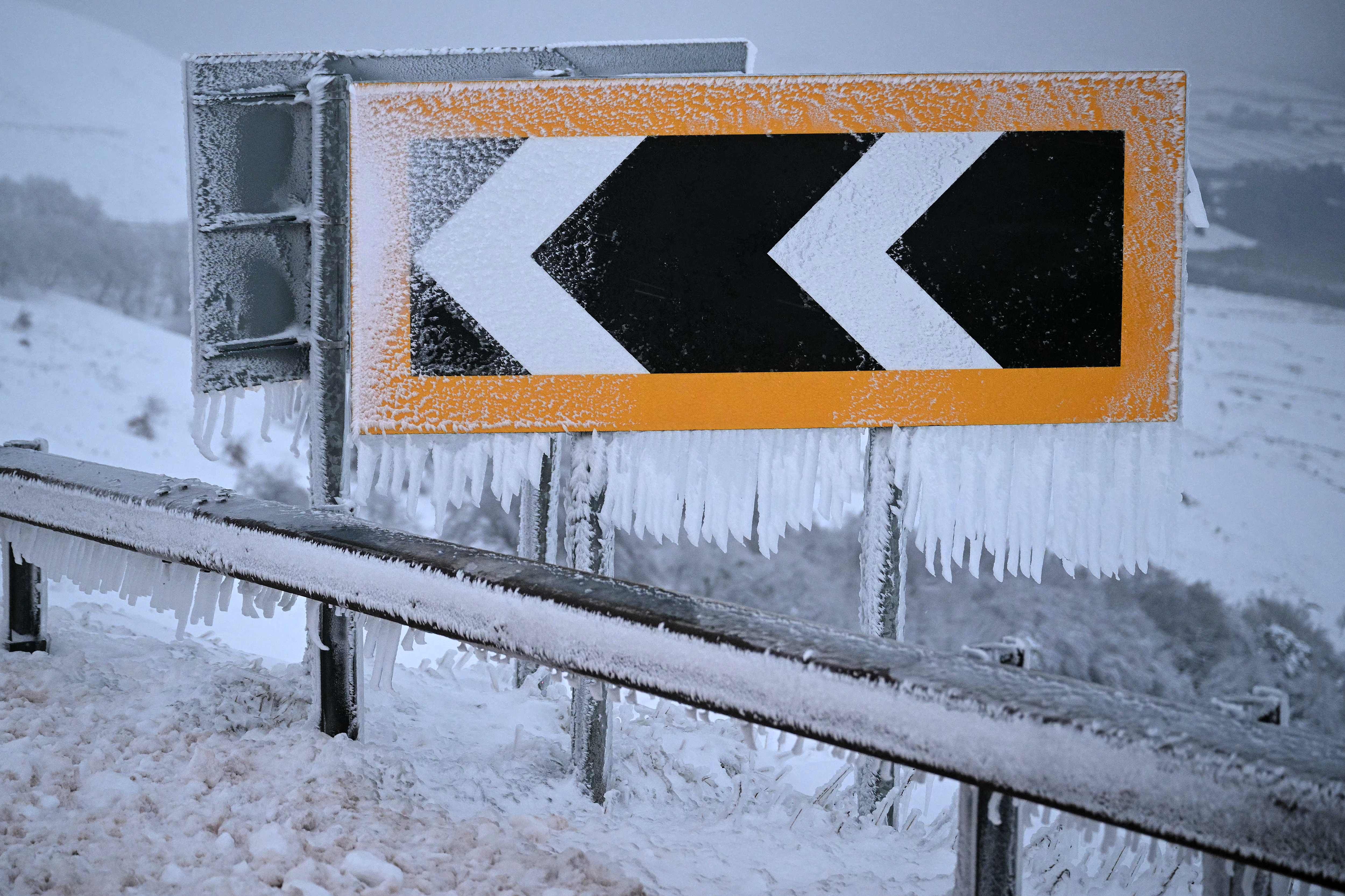 Severe winter cold snap with heavy snow creating dangerous conditions outdoors