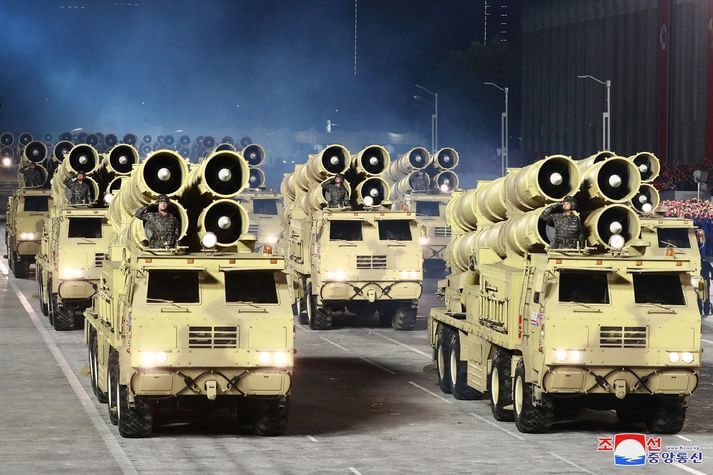 Many types of missiles were displayed during the parade.