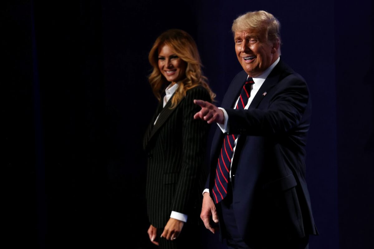 Trump Biden debate stage-melania-donald