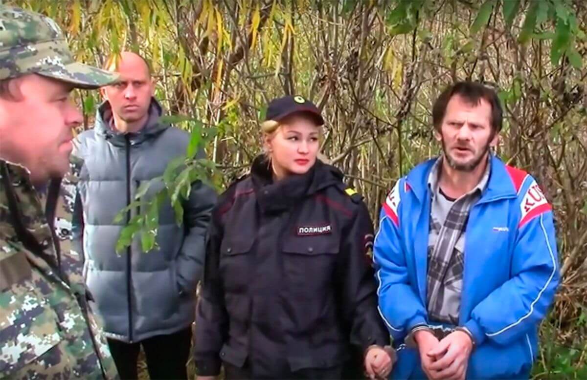 Eduard during the recognition of the place where he dumped the remains