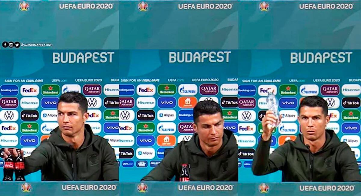 The gesture of Cristiano Ronaldo that hit the shares of Coca Cola