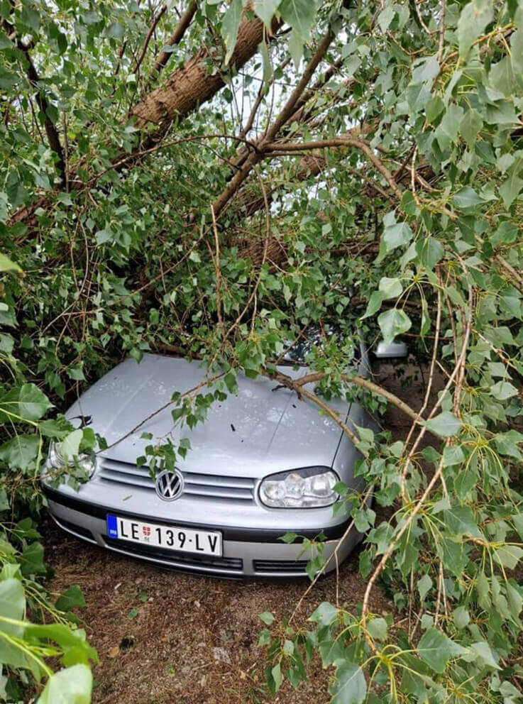 A strong storm in Serbia causes hardship to citizens - Fires engulfed several buildings, the wind carried off roofs, and trees fell