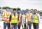 AI-powered drone inspecting solar panels at QEERI facility in Qatar
