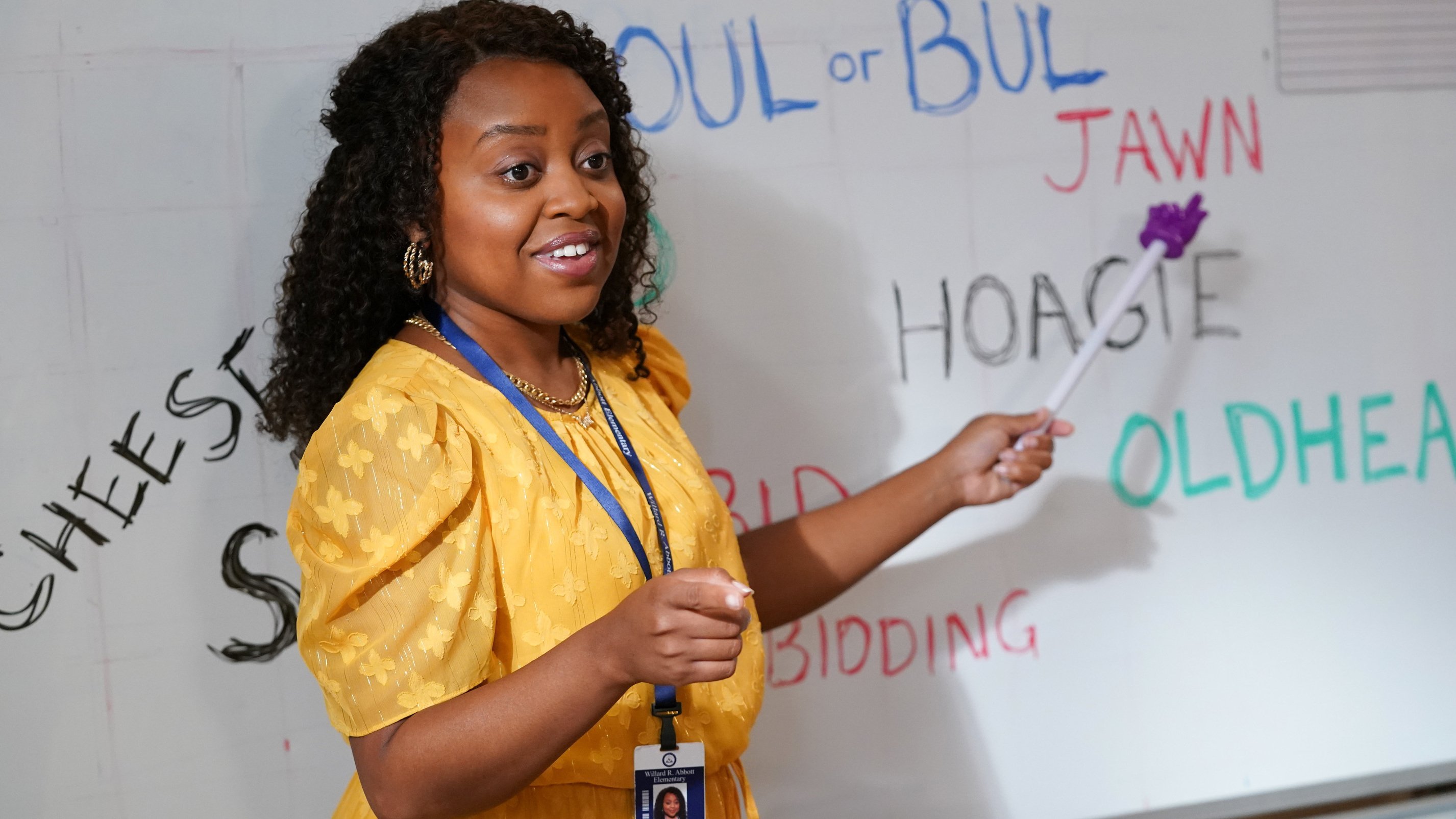 Quinta Brunson as Janine Teagues in Abbott Elementary (ABC)-75th-Primetime-Emmy-Awards