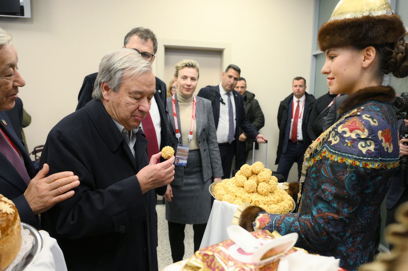 United Nations Secretary-General Antonio Guterres during the welcoming ceremony at Kazan
