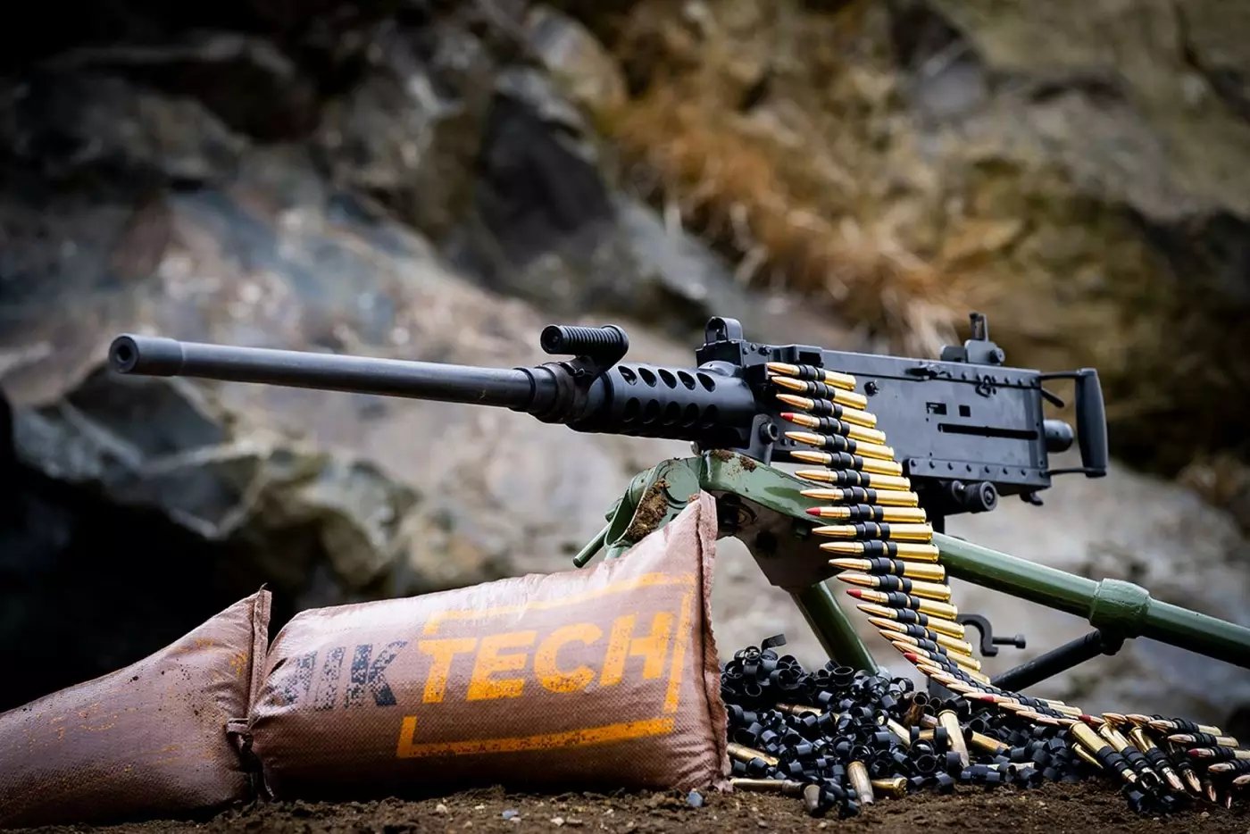 A Canik M2 QCB model heavy machine gun
