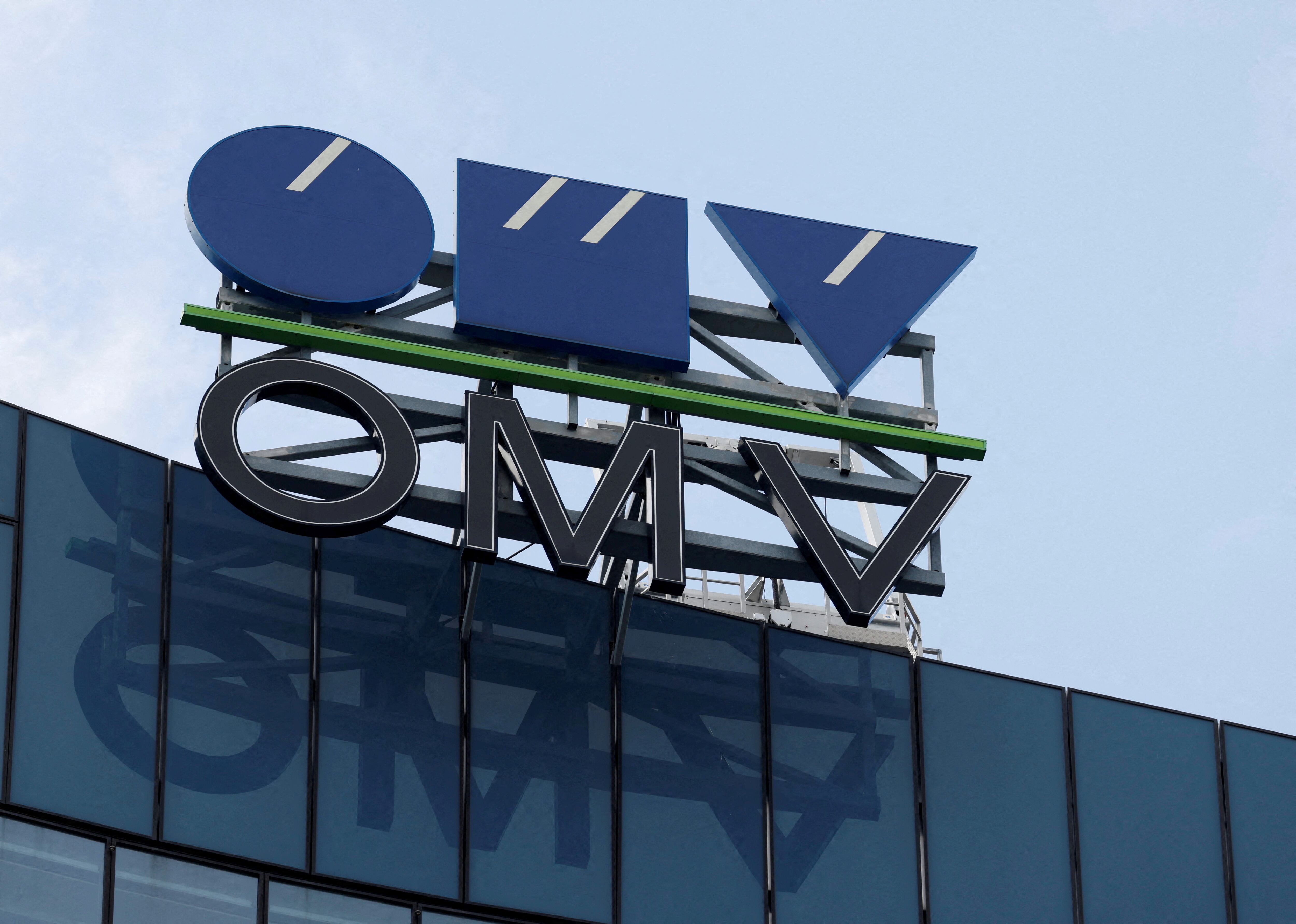 A view of the logo of Austrian energy company OMV AG in Vienna