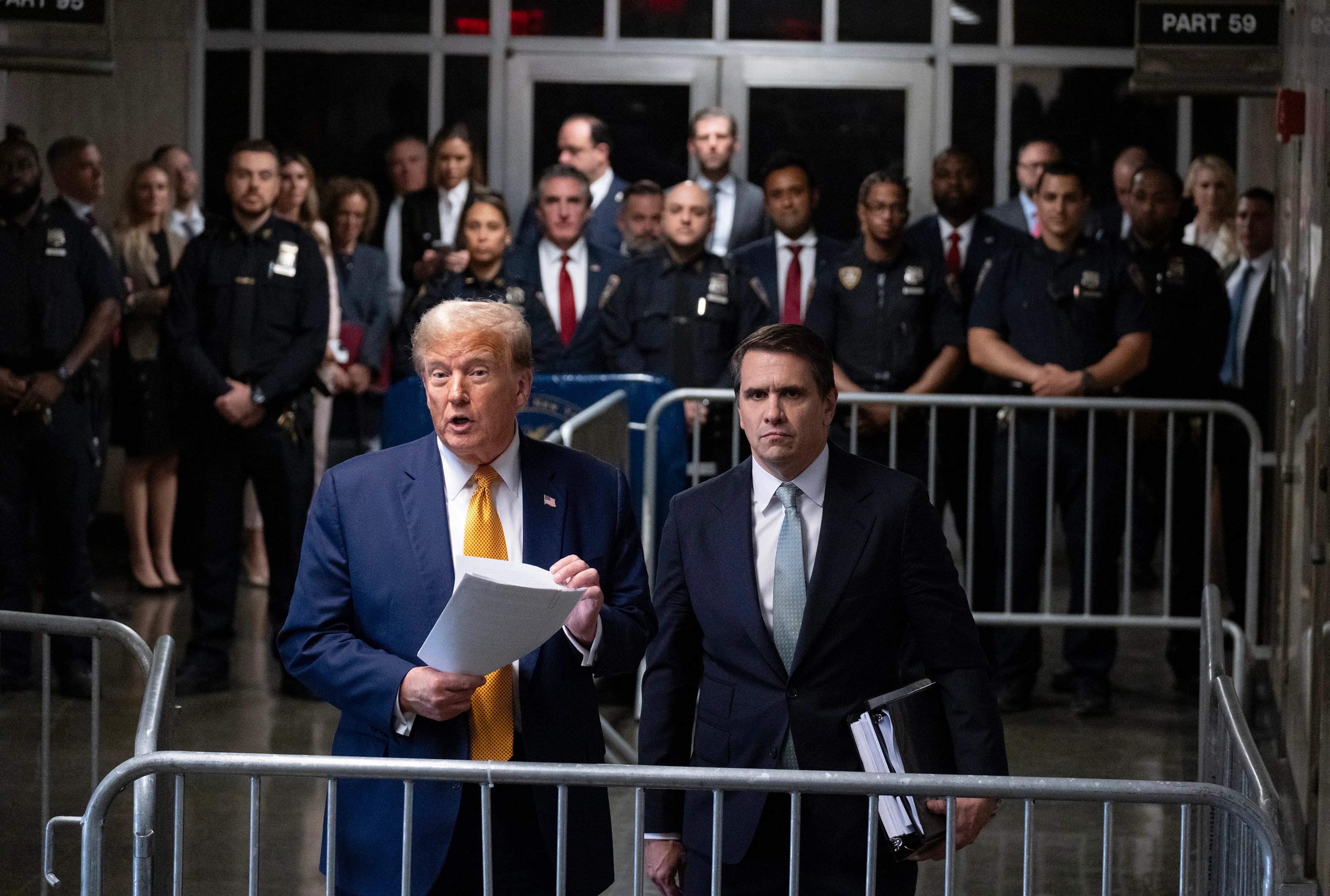 Trump and his layer in court