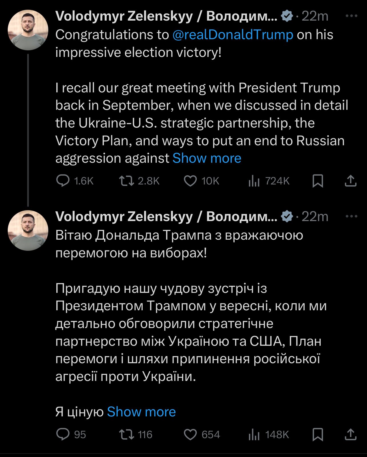Zelenskyy Tweet
