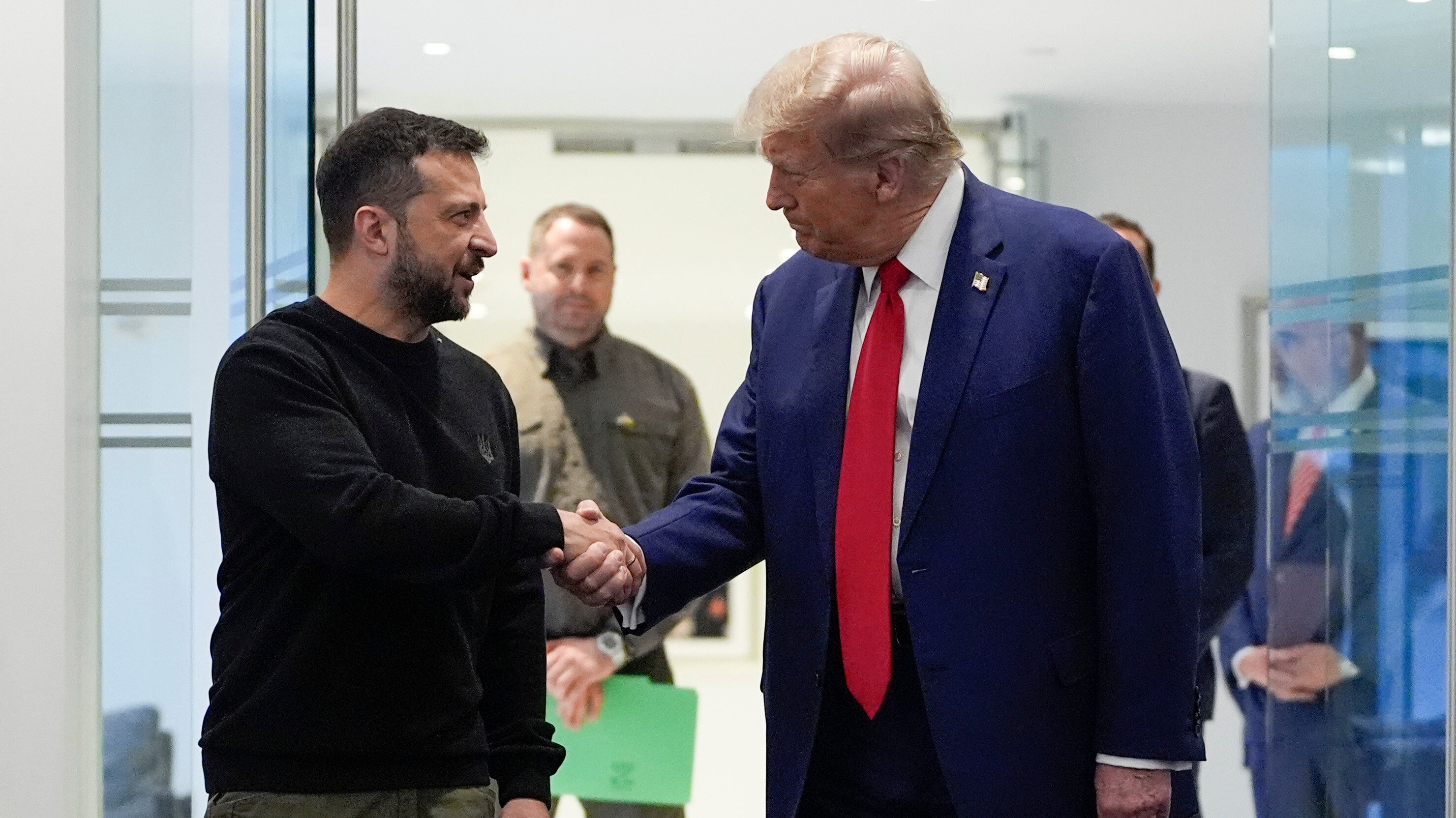 Donald Trump meets with Ukraine's President Volodymyr Zelenskyy