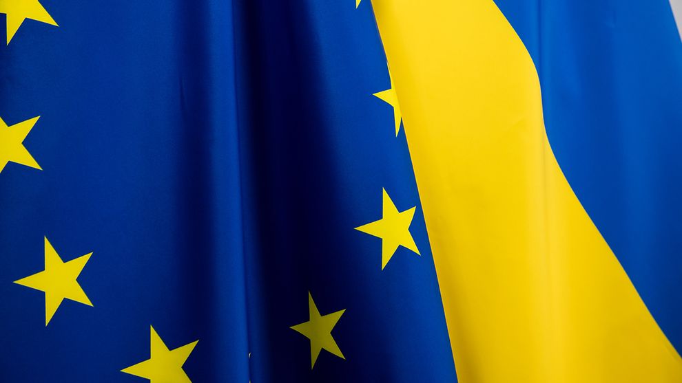 Ukraine and europe flag
