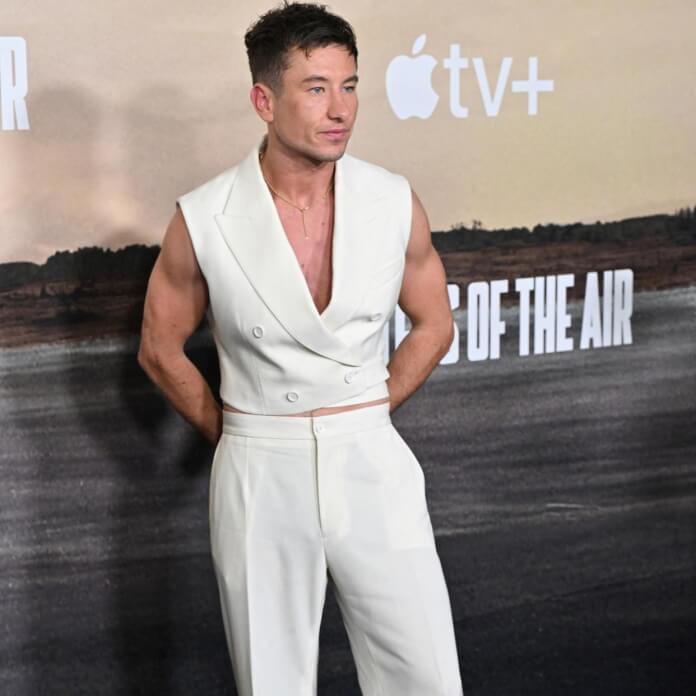 Barry Keoghan at the "Masters of the Air" premiere modelling
