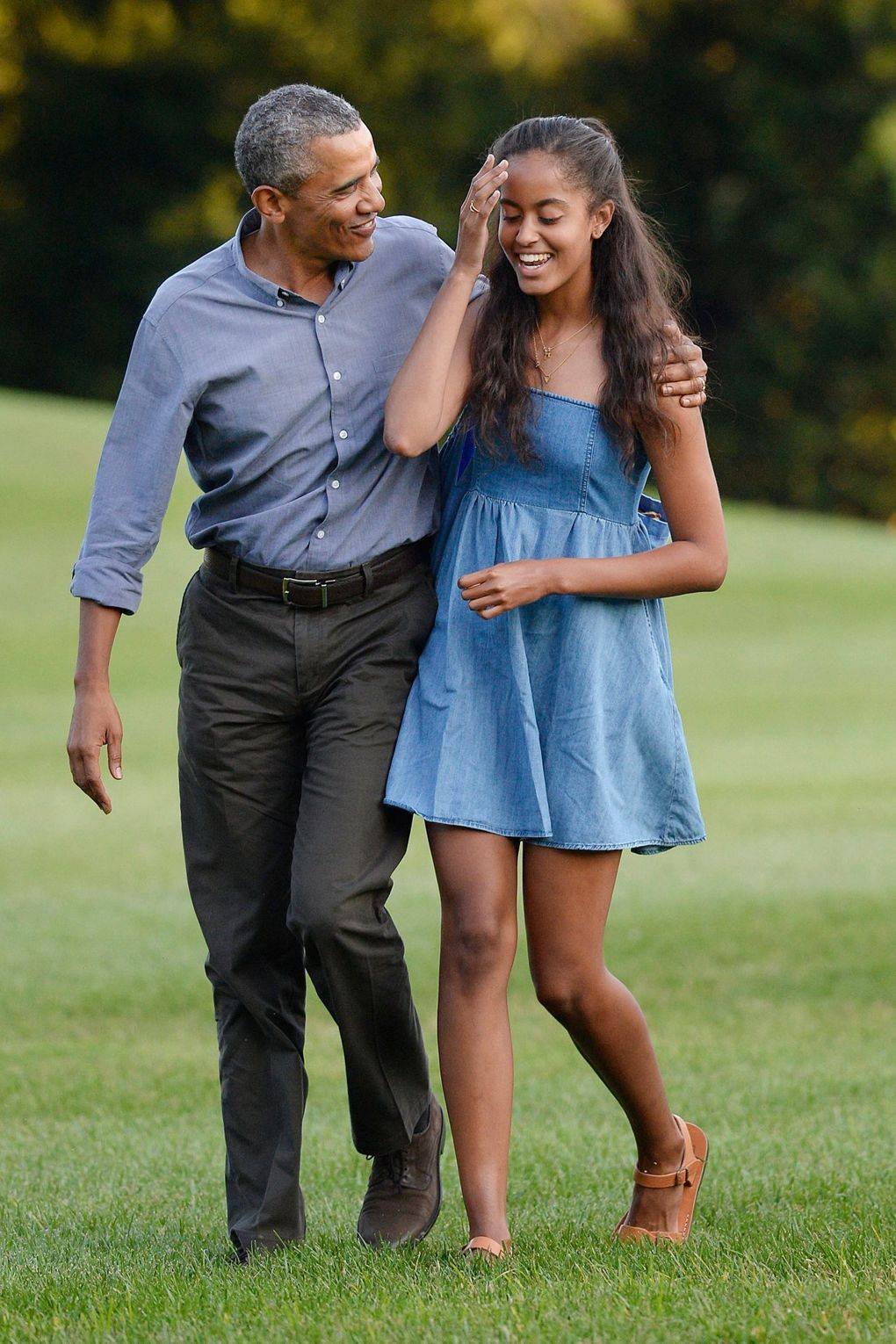 Malia Obama with father Barack Obama