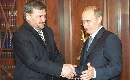 President Putin with Chechan leader Akhmat Kadyrov President Putin with Akhmat Kadyrov, Vladimir Putin, Russian President Vladimir Putin