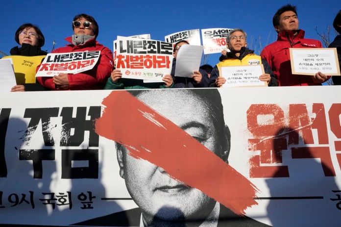 Protesters stage a rally to demand South Korean President Yoon Suk Yeol to step down