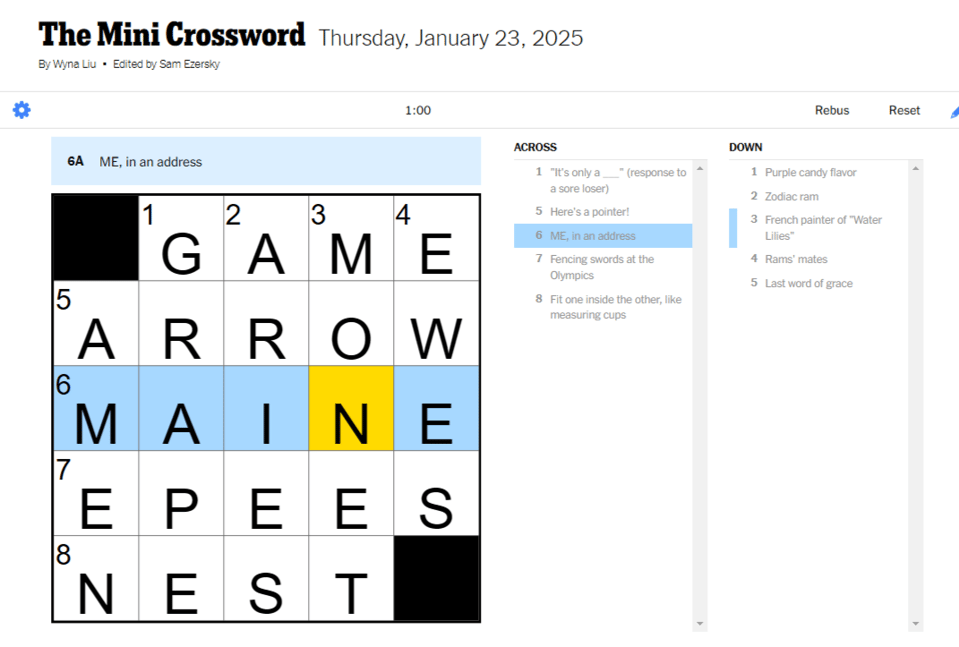 NYT Mini Crossword today, NYT Mini Crossword answers, Mini Crossword answers, New York Times Mini Crossword, NYT Mini today, Mini Crossword, NYT Crossword, NYT Mini clues, Mini Crossword today, NYT Mini Crossword January 23, NYT Crossword January 23, crossword puzzle answers, NYT Mini puzzle