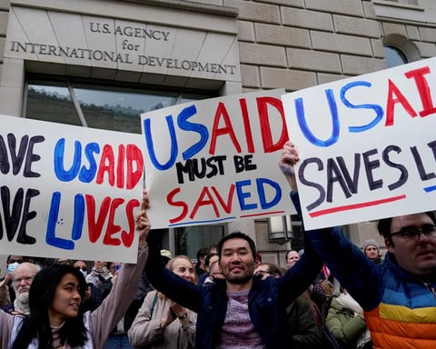 Trump USAID lawsuit, human rights, foreign aid cuts, labor groups, global crisis