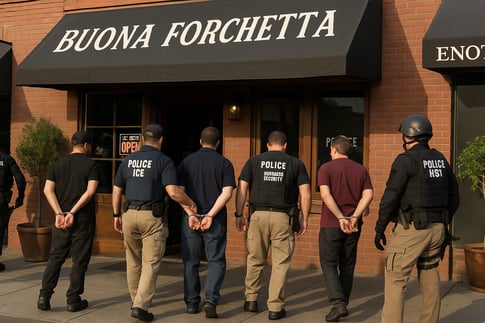 ICE raid, Buona Forchetta, San Diego restaurant, immigration enforcement, ICE agents, Homeland Security, worker arrests, federal raid, San Diego news, May 2025