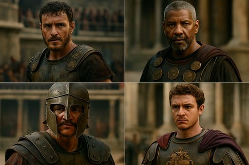 cast of gladiator 2, paul mescal gladiator, denzel washington roman film, pedro pascal gladiator role, ridley scott sequel
