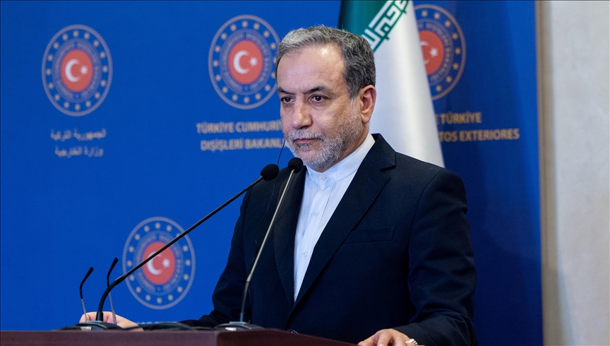Iranian Foreign Minister Abbas Araghchi speaks at a joint press conference in Istanbul, Turkiye