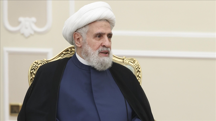 Hezbollah’s secretary general Sheikh Naim Qassem in Beirut meeting Iranian delegation Sheikh Naim Qassem meets Ali Larijani in Beirut