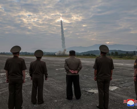Kim Jong Un supervises North Korea’s test of new air defence missiles during US-South Korea military drills