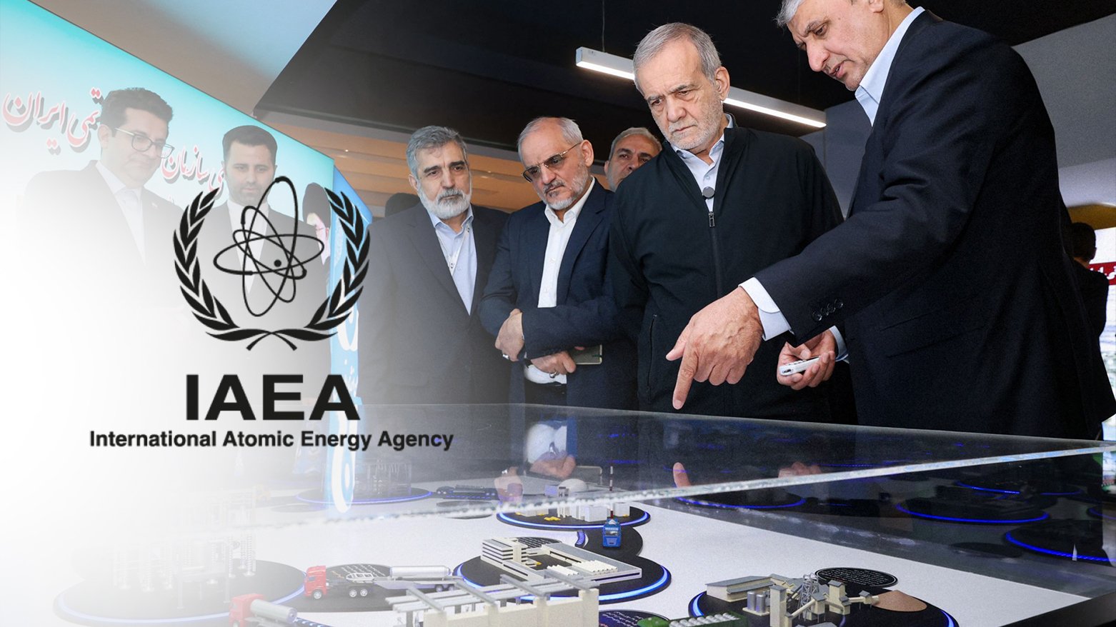 Exterior of the Atomic Energy Organization of Iran in Tehran with the national flag, symbolizing Iran–IAEA third technical meeting plans