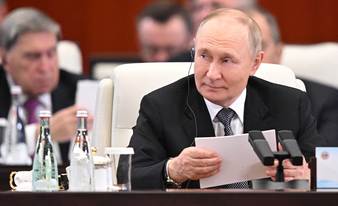 Russian president Putin at SCO summit says NATO enlargement must be addressed for Ukraine peace with Xi Jinping and Narendra Modi present