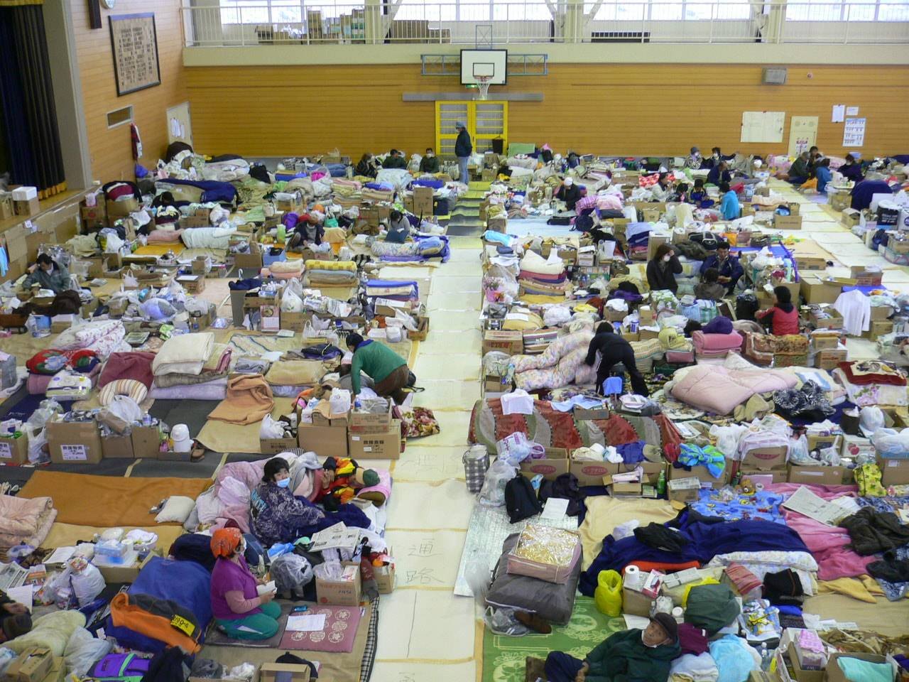 Temporary Shelter For Typhoon Evacuees Residents rest on cots at a community shelter as Typhoon Ragasa passes Hong Kong
