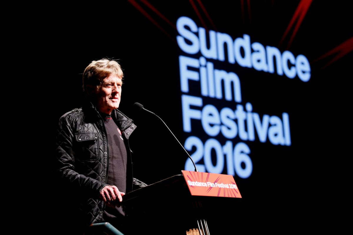 robert redford at sundance film festival promoting independent movies