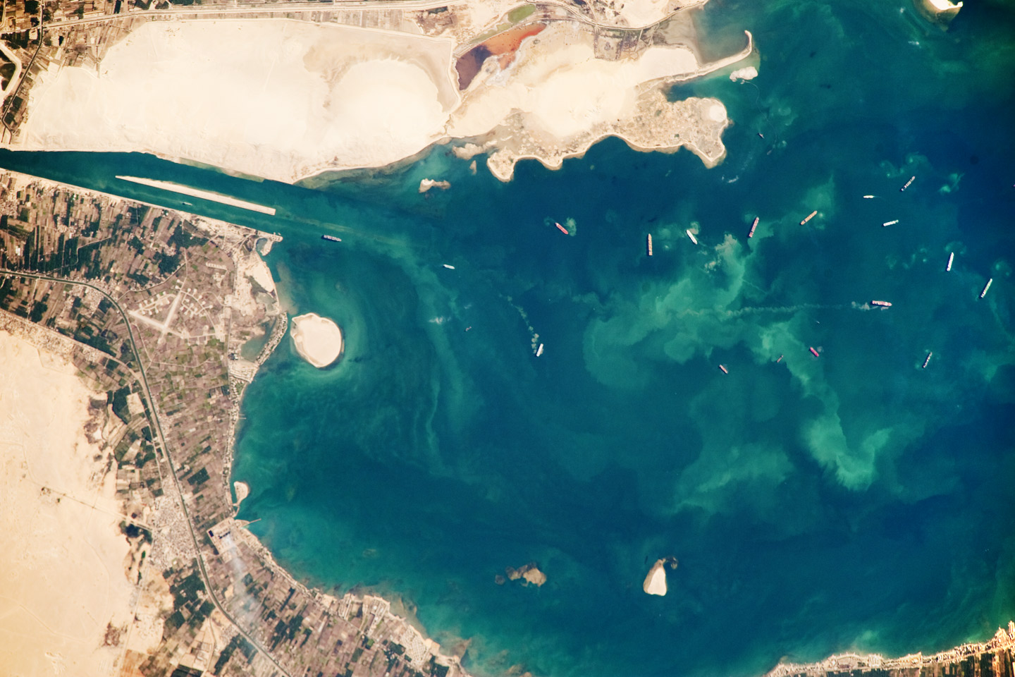 Suez Canal map, Port Said, Great Bitter Lake, Suez