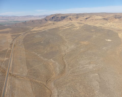 Aerial view of the Thacker Pass lithium project site in Humboldt County, Nevada