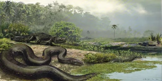 titanoboa vs congo snake, fossil giant snake, katanga legend