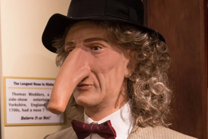 7 inch nose, Thomas Wadhouse, Thomas Wedders, Guinness record
