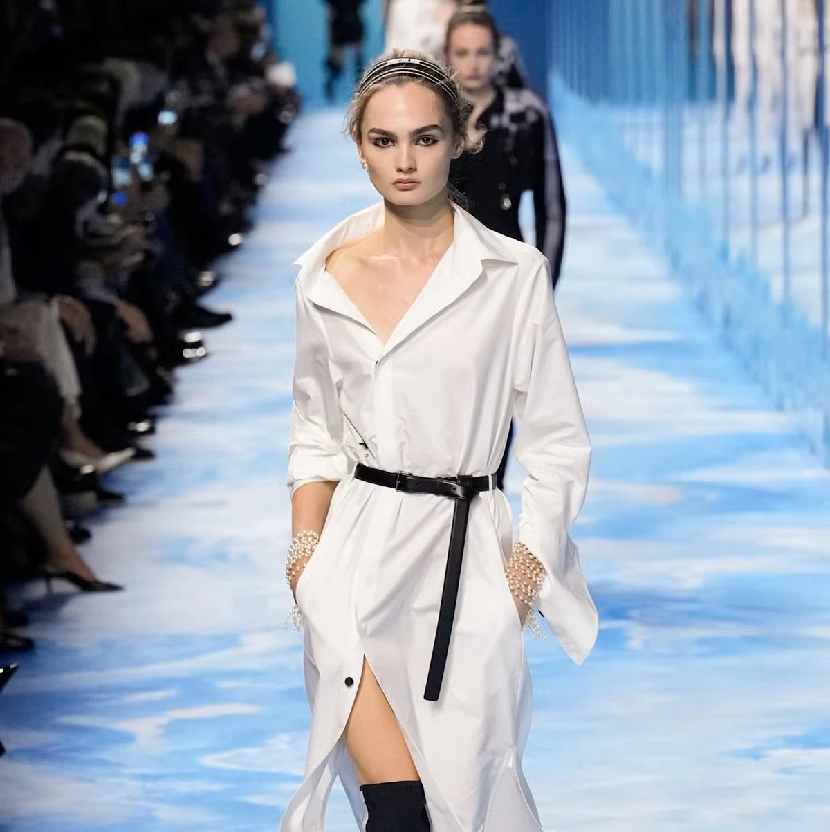 Beauty close-up with smoky eye at Dior Spring/Summer 2026 women’s show in Paris