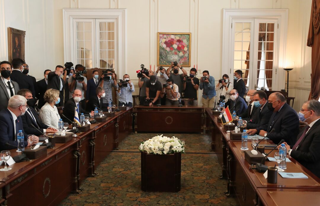 Cairo venue for ceasefire shuttle diplomacy Egyptian Ministry of Foreign Affairs building in Cairo during Gaza ceasefire talks