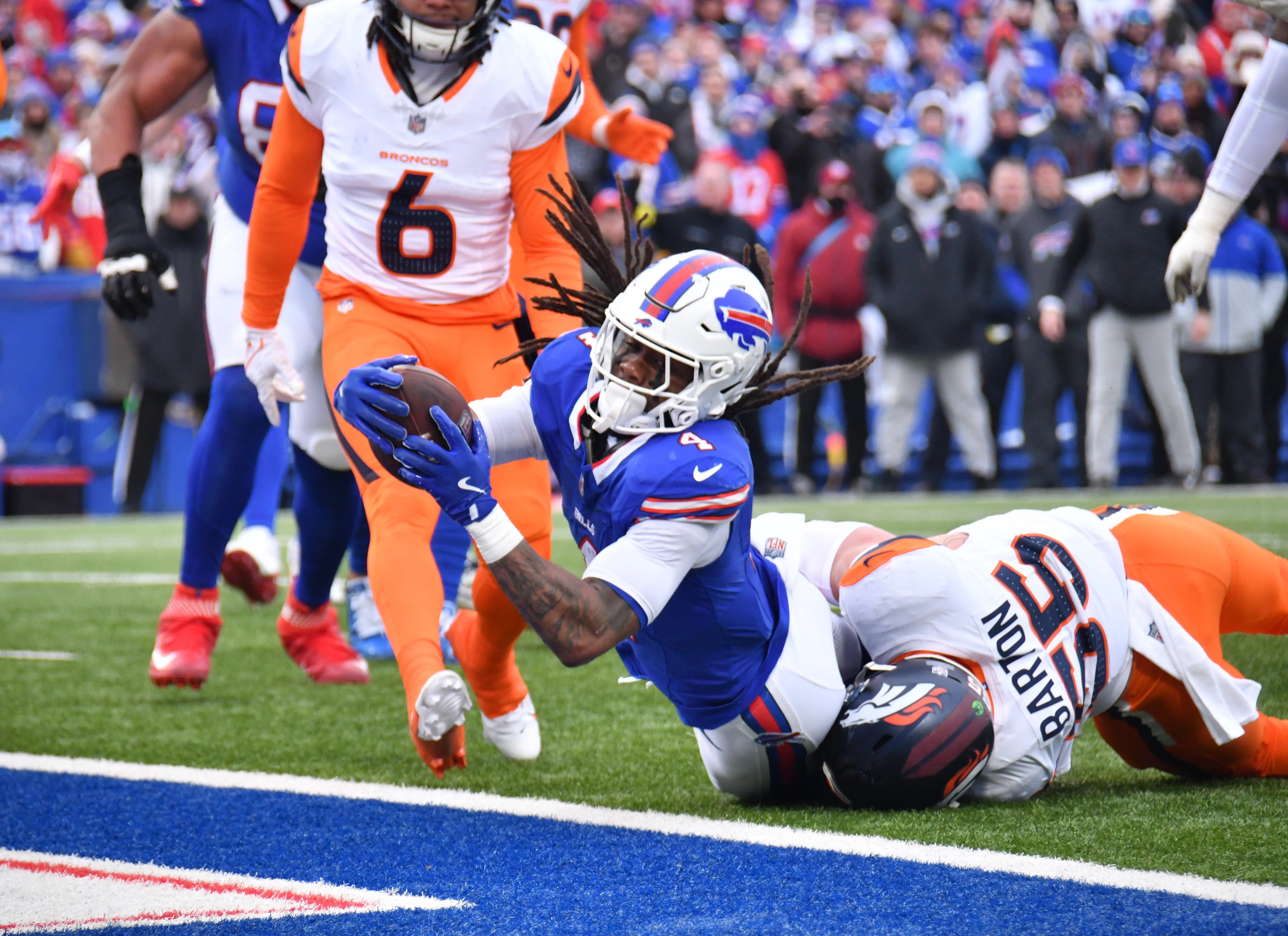 Denver Broncos vs Buffalo Bills match player stats, Bills vs Broncos stats, Wild Card 2025, Josh Allen, Bo Nix