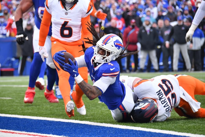 Denver Broncos vs Buffalo Bills match player stats, Bills vs Broncos stats, Wild Card 2025, Josh Allen, Bo Nix