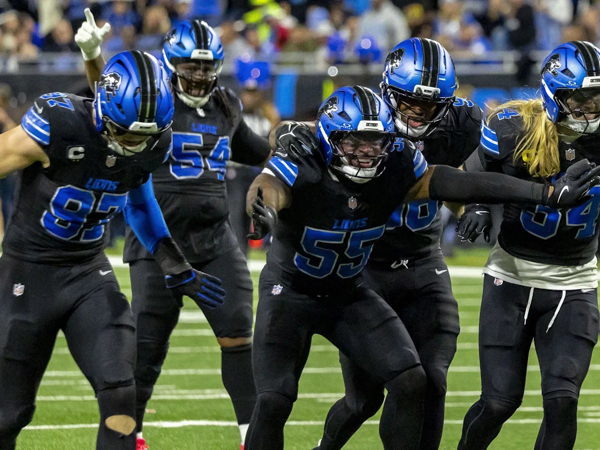 Detroit Lions Offensive Celebration 2025 NFL Detroit Lions players celebrating a touchdown in 2025 NFL season