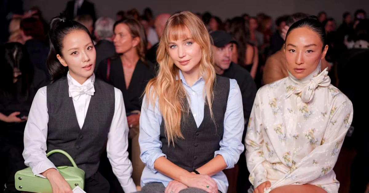 Jisoo, Jennifer Lawrence and Greta Lee in the front row at Dior Spring/Summer 2026 in Paris