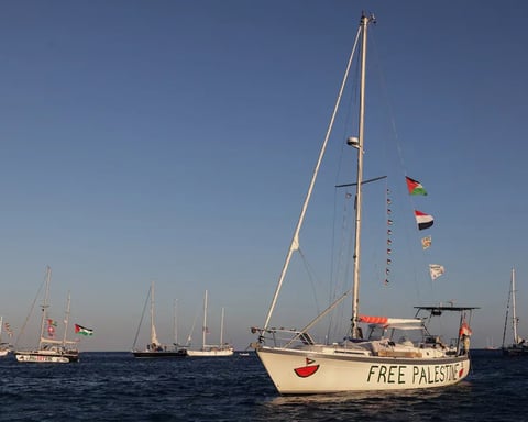 Aid flotilla vessels approach Gaza in the eastern Mediterranean as crews prepare for interception